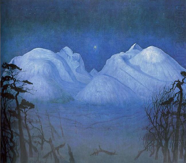 Harald Sohlberg Vinternatt i fjellene china oil painting image